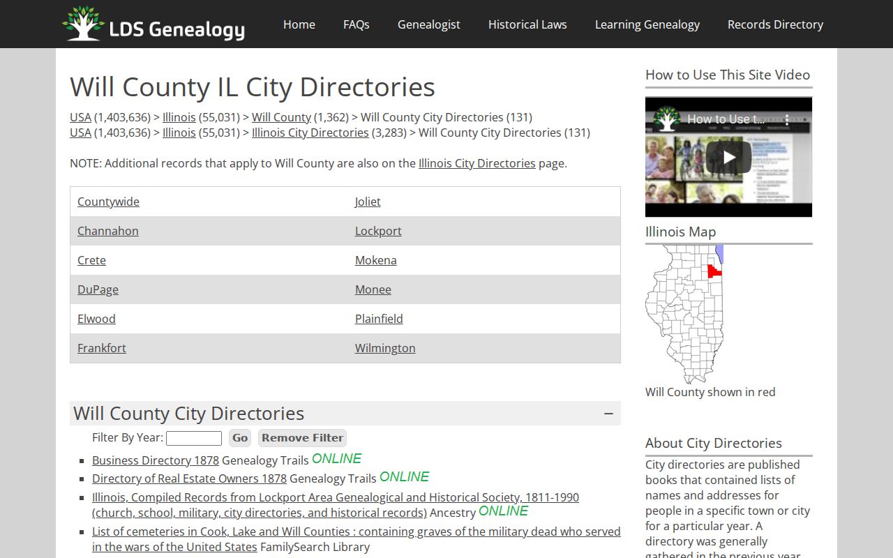 Frankfort city directory 1902 finding aid for Will County