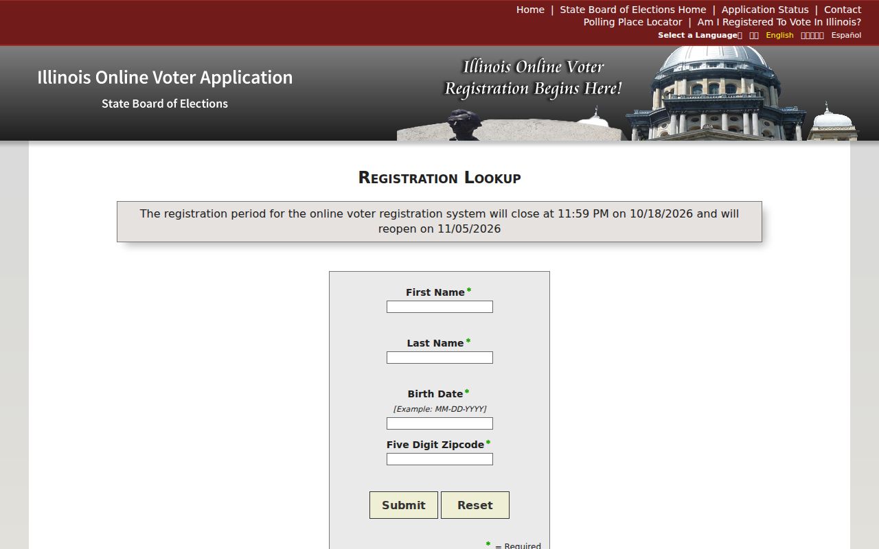 Illinois voter registration lookup for Frankfort voters