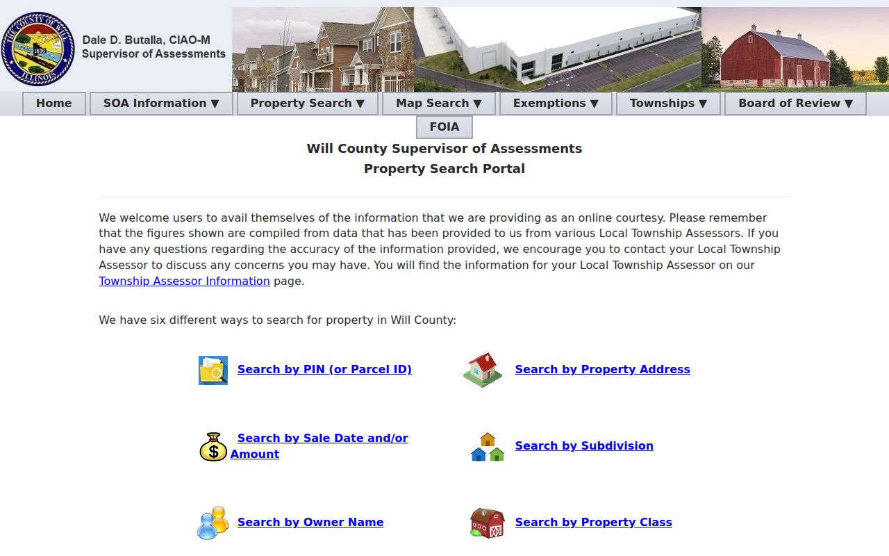 Will County property search portal for Frankfort resident records