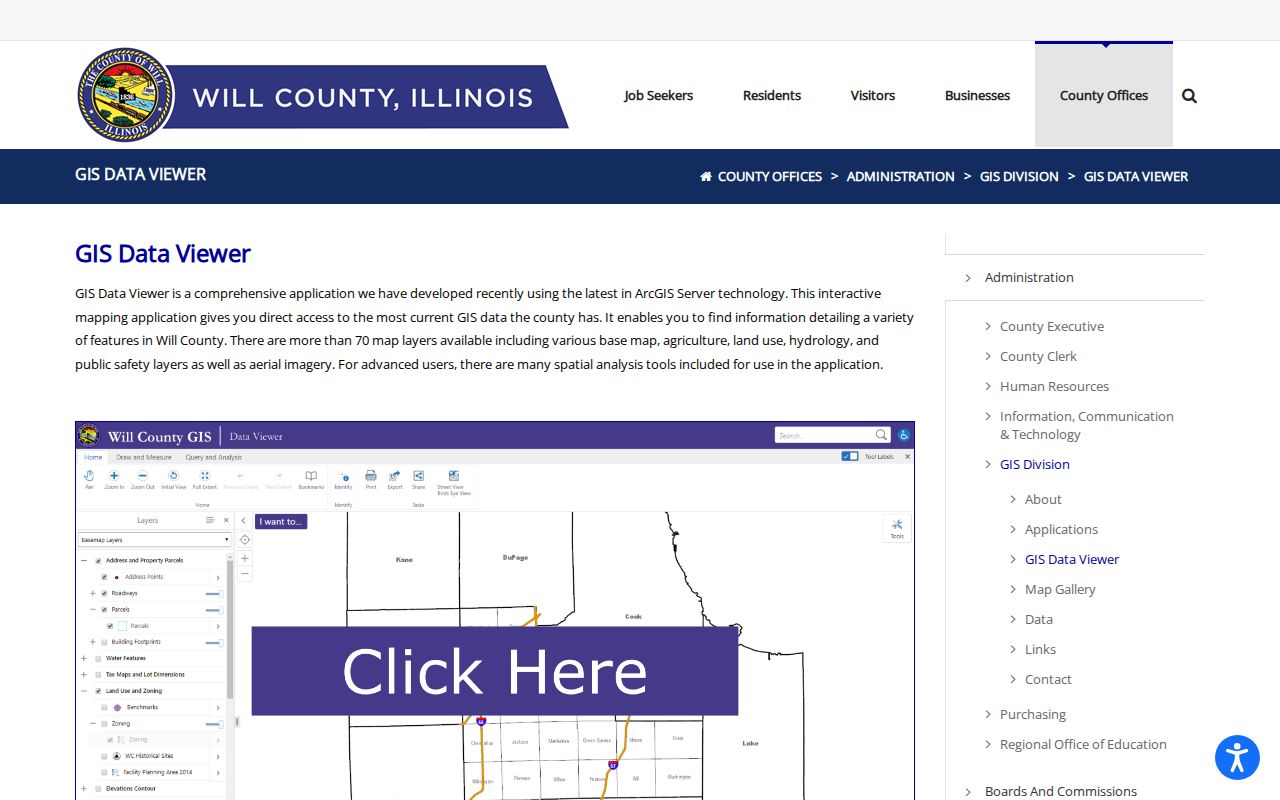 Will County GIS information for mapping parcels around Frankfort neighbors