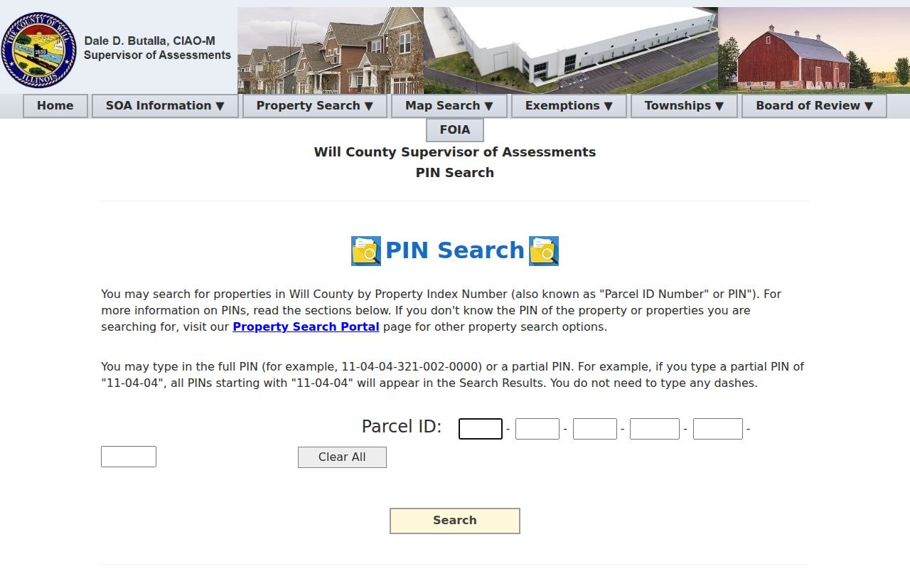 Will County PIN search for Frankfort street parcels